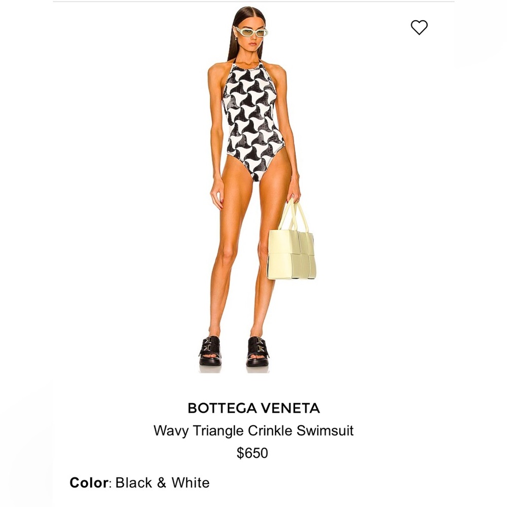 Bottega Veneta swimsuit crinkle wavy triangle size large